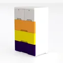 Storage Plastic Drawers Dresser Storage Cabinet Left 45 Degree View