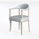 Home Office Desk Chair No Wheels, Upholstered Line Left 45 Degree View