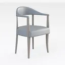 Home Office Desk Chair No Wheels, Upholstered Line Right 45 Degree View