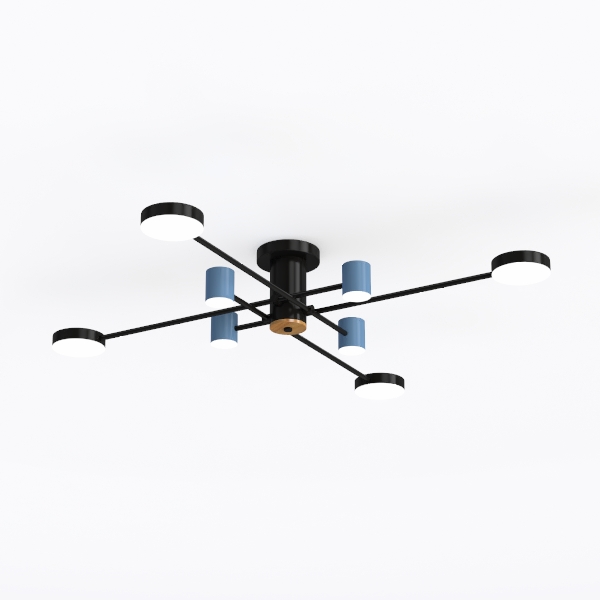 BONLICHT Sputnik Chandelier 10 Light Black Modern