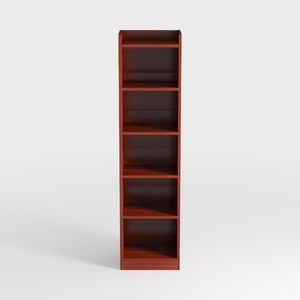 Minimalist Solid Wood Tall Narrow Bookshelf Open Storage 3D Model