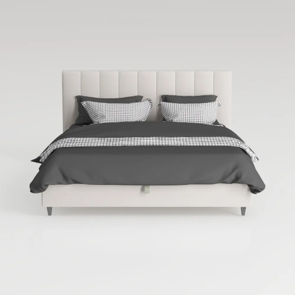 Tufted Upholstered Platform Bed Tungsten Gray Quee