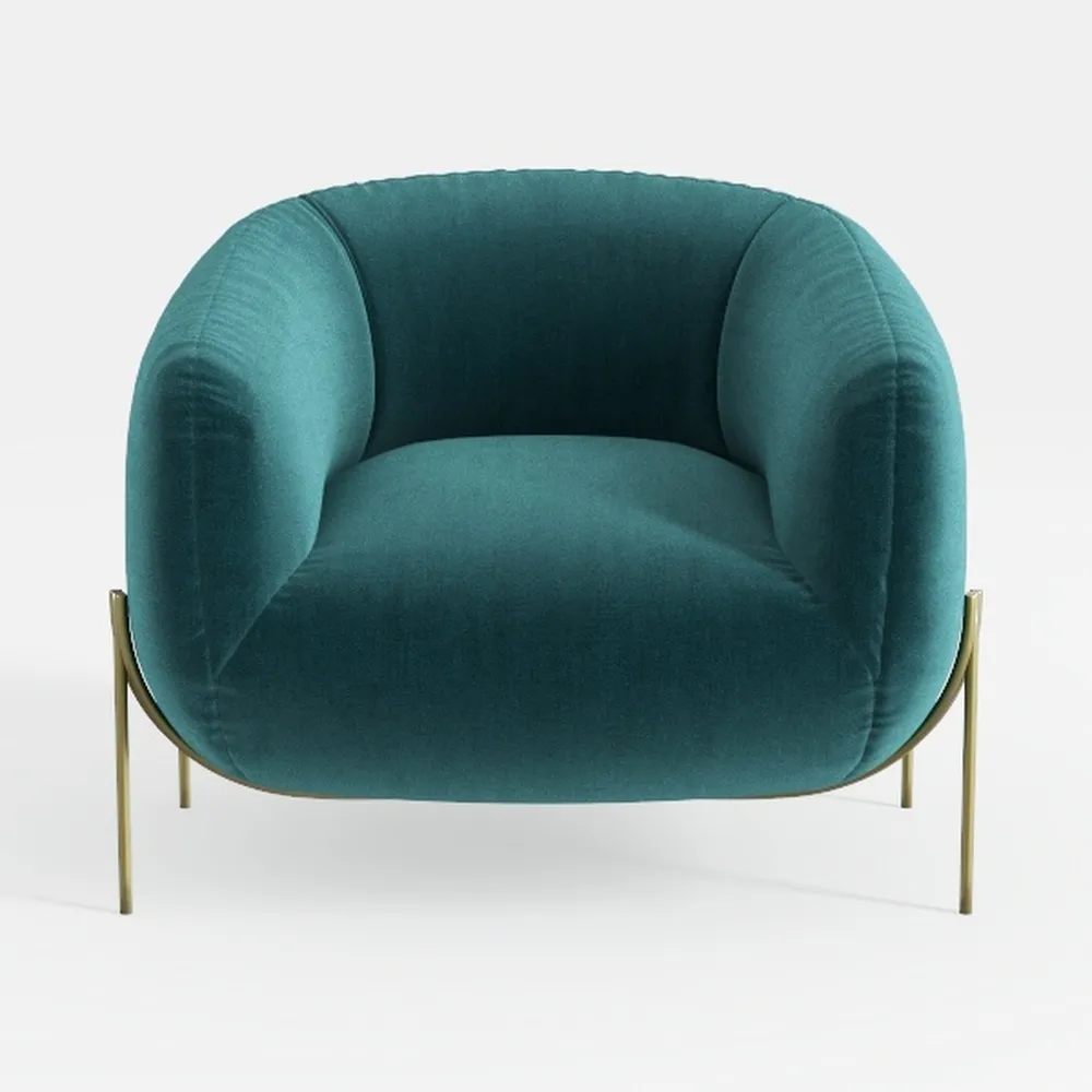 HULALA Home Swivel Accent Chair with Gold Metal