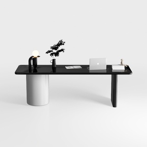 OOIKVCC Industrial Computer Desk,Solid Wood Home O