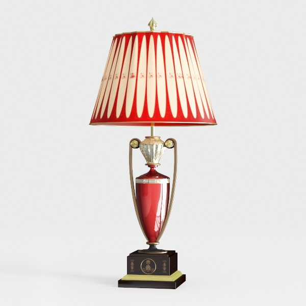 Table Lamp with Pleated Fabric LampShade UL