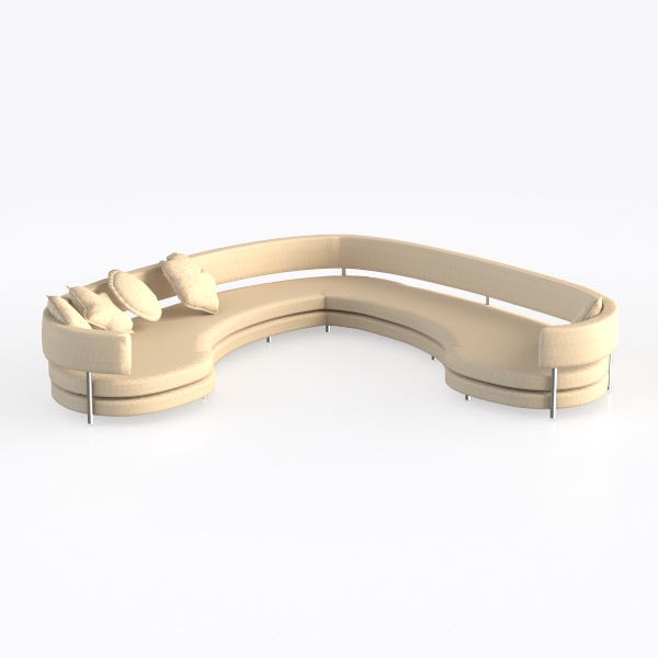 Living Room Sofa Set - Stylish Curved Sectional 