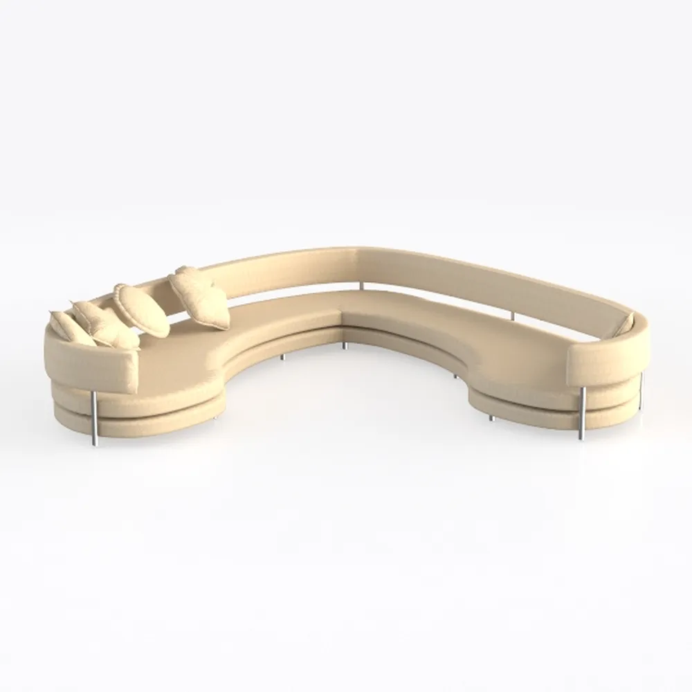 Living Room Sofa Set - Stylish Curved Sectional 