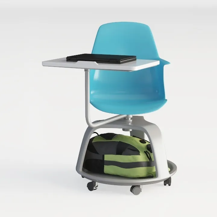 Modern Plastic Metal Mobile Tablet Arm Training Chair 3D Model