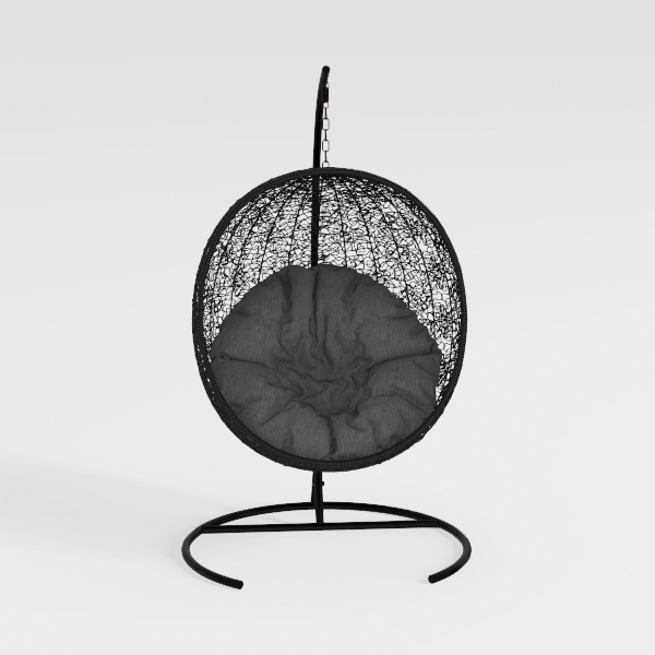 Tangkula PE Wicker Papasan Chair with 360° Swivel