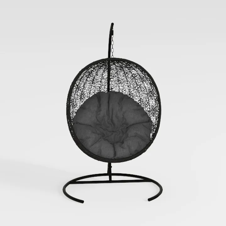 Tangkula PE Wicker Papasan Chair with 360° Swivel