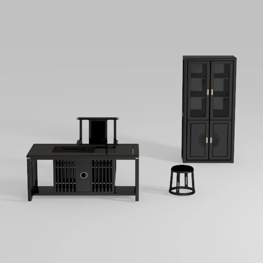 63 Inches L Shaped Standing Desk, Rattan Executive