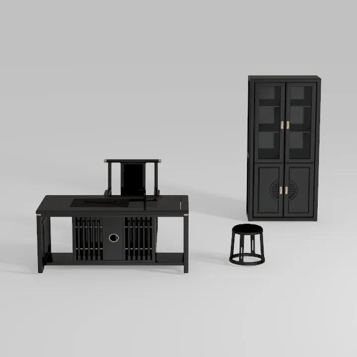63 Inches L Shaped Standing Desk, Rattan Executive