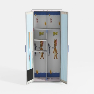 Cartoon Printed Kids Metal Wardrobe 3D Model