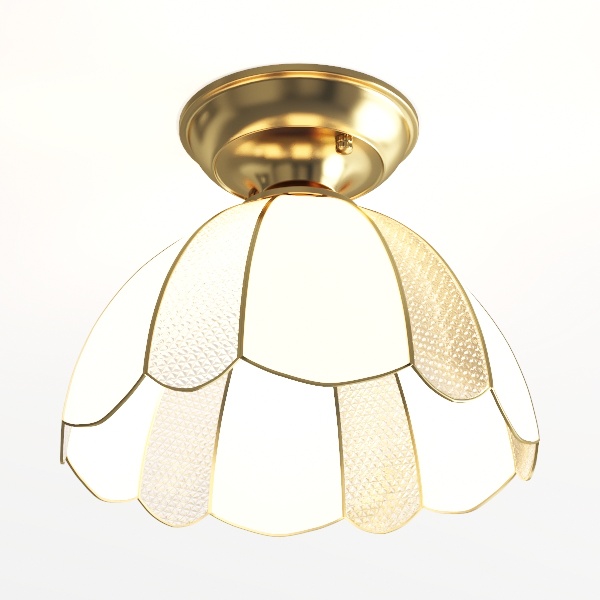 BOKT Vintage Brushed Brass Semi Flush Mount