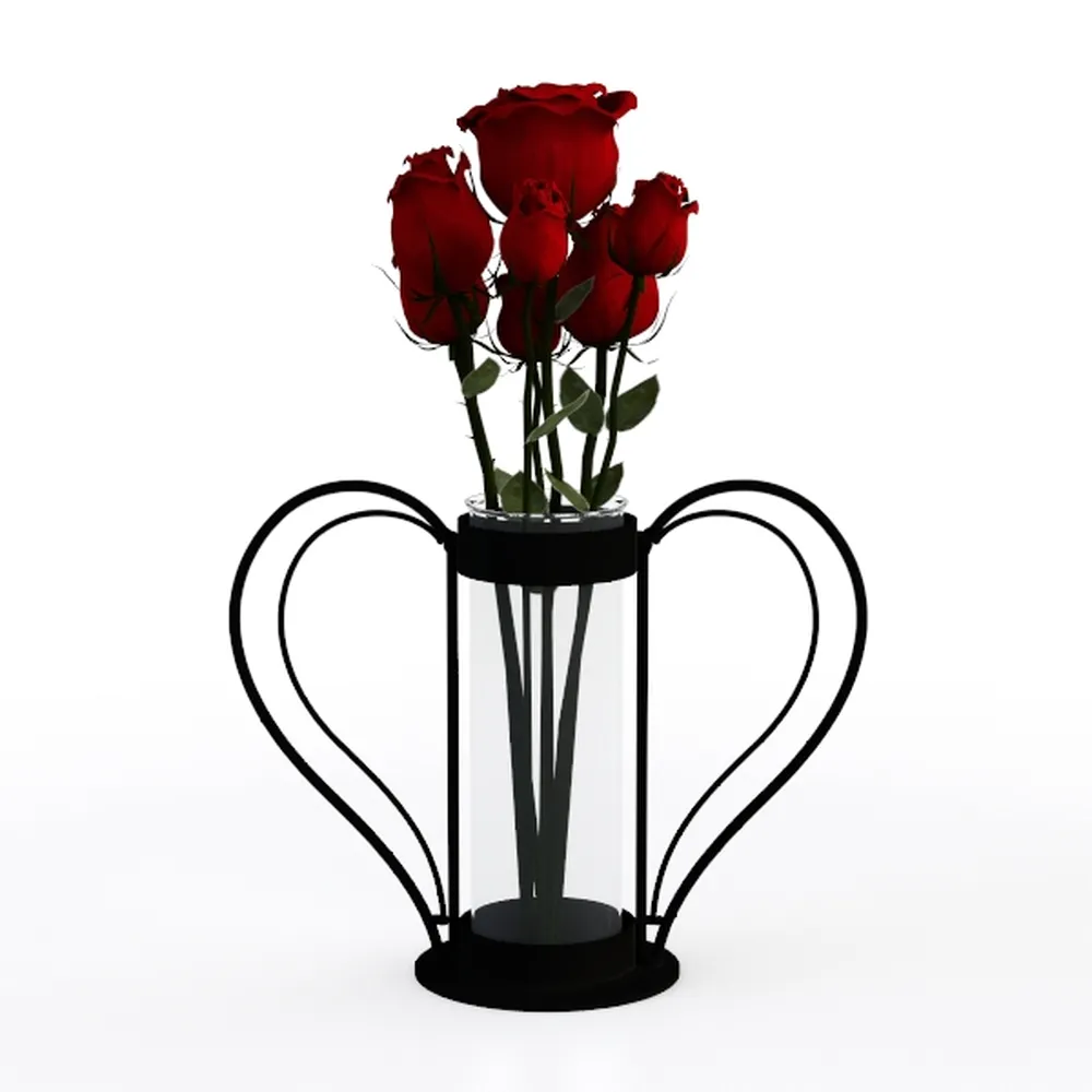 Golden Hydroponics Vase Decoration Living Room Table Desktop Decoration Dried Flowers Flower Arrangement Green Flower Hydroponic