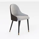 Modern Minimalist Leather Upholstered Dining Armchair 3D Model Right 45 Degree View
