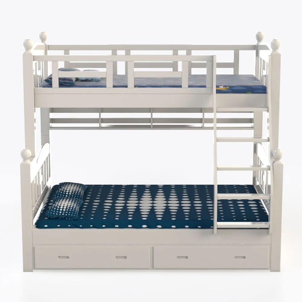DHP Brady Solid Wood Bunk Beds with Ladder and Gua
