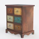 HULALA HOME 3-Drawer Nightstand with Charging Left 45 Degree View