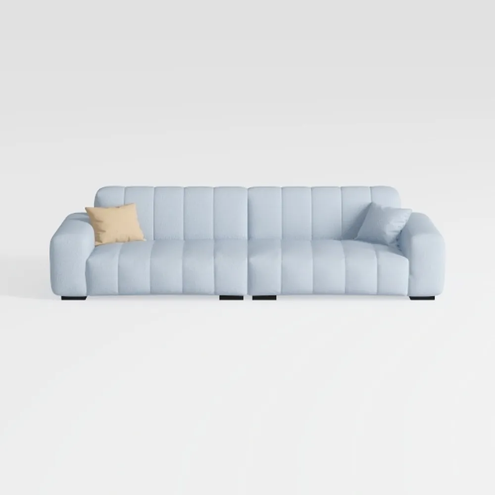87.4 ’’ Modern Sectional Sofa, Plush Teddy Upholst