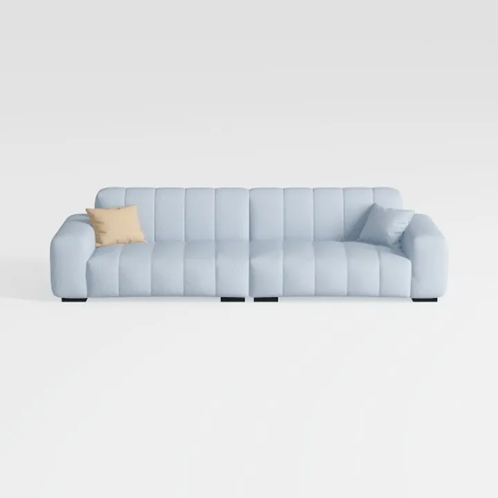 87.4 ’’ Modern Sectional Sofa, Plush Teddy Upholst