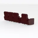 Modern Burgundy Leather Home Theater Recliner Seating Row 3D Model Right 45 Degree View