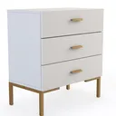 ECACAD Set of 2 Nightstands with 3 Storage Drawers Right 45 Degree View