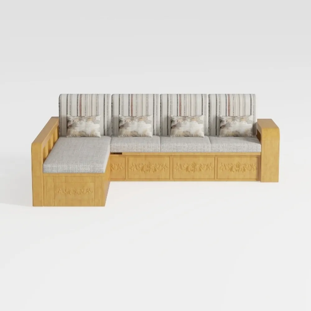 KIVENJAJA 103” Corduroy Boneless Couch, L-Shaped