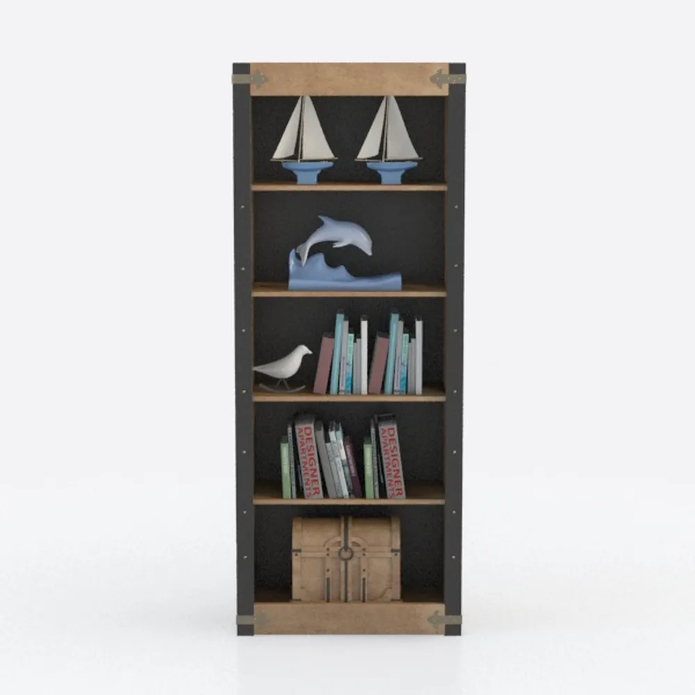 Solid Pine Wood Bookcase – Tall Bookshelf with 4