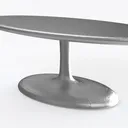 Industrial Metal Round Coffee Table Rivet Detailing 3D Model Right 45 Degree View
