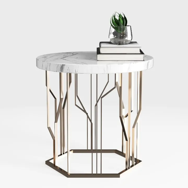 Tribesigns Modern Round End Table with Thick Wood 