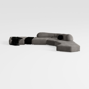 130.5” Modern Curved Sofa, Sectional Curved Sofa M