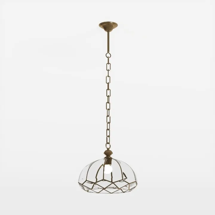 Brass Glass Vintage Pendant Lamp 3D Model