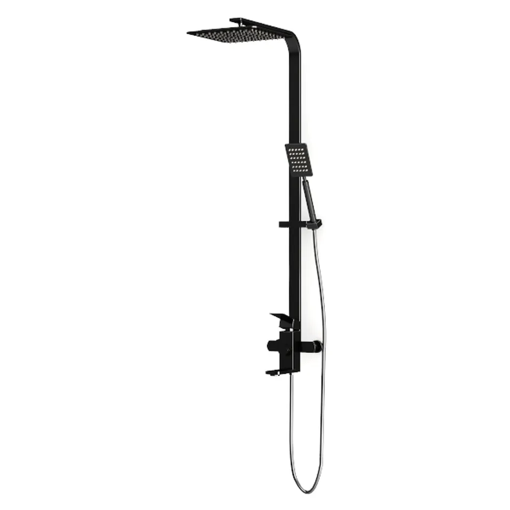 Wall Mounted Outdoor Shower System Matte Black 6"