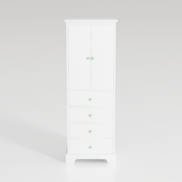 White Pantry Cabinet with Drawer, 75 Inch Tall