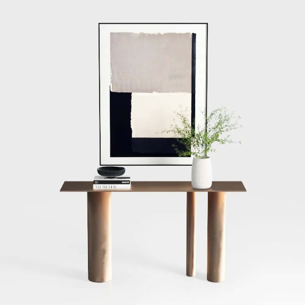 aphrophina Stylish White and Gold Writing Desk for