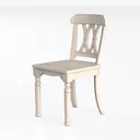 Minimalist Solid Wood Dining Chair 3D Model Left 45 Degree View