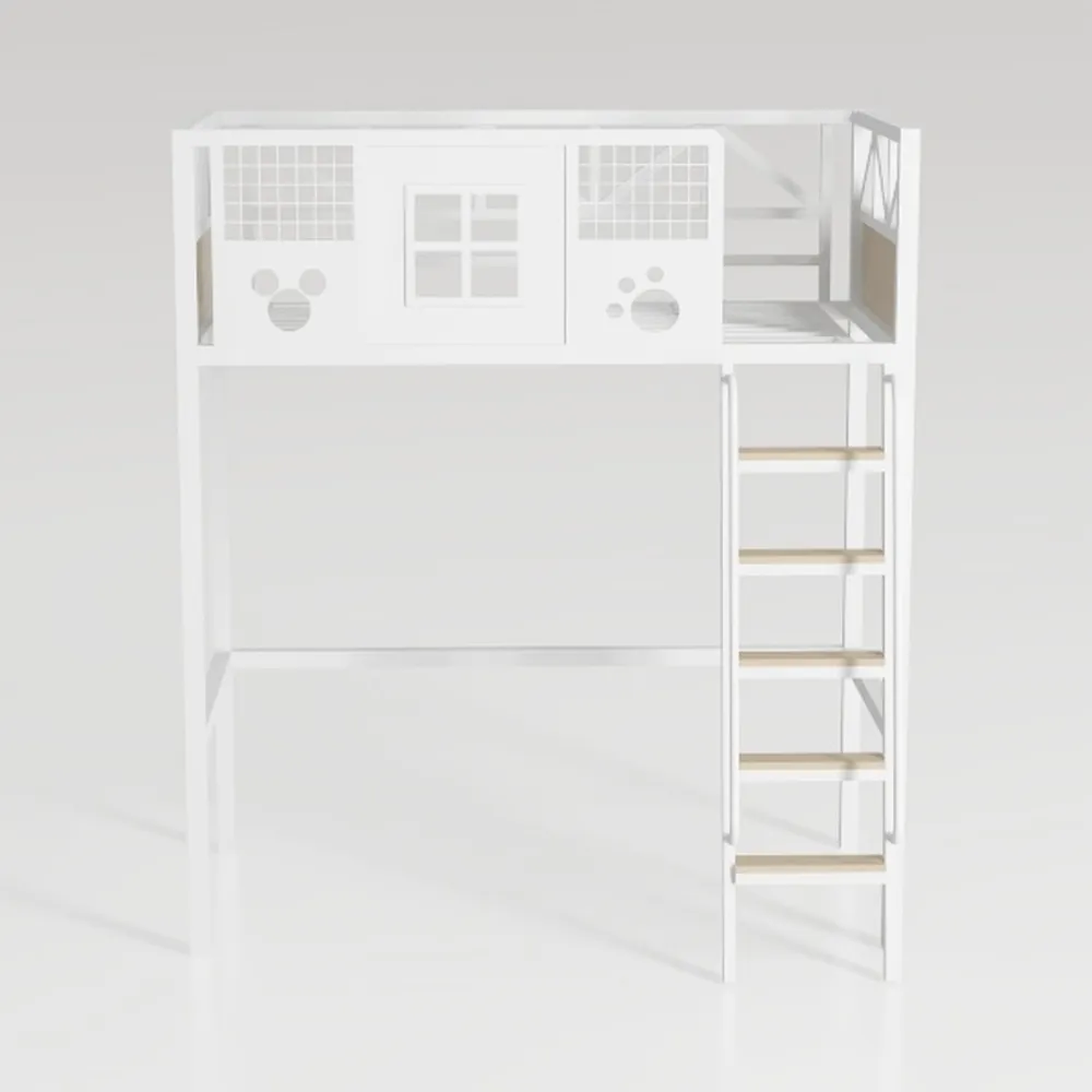 DHP Tommy Twin Metal Loft Bed, Off White