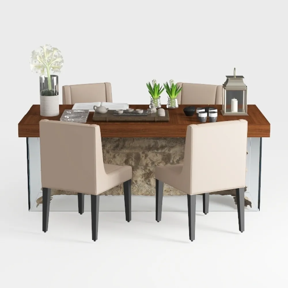 SUBRTEX Dining Chairs Set of 6, Leather Parson