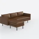 Modern Brown Leather L Shape Sectional Sofa 3D Model Right 45 Degree View
