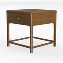 Minimalist Solid Wood Single Drawer Side Table End Table 3D Model Left 45 Degree View