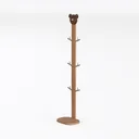 Cartoon Solid Wood Kids Coat Rack With Height Scale 3D Model Left 45 Degree View