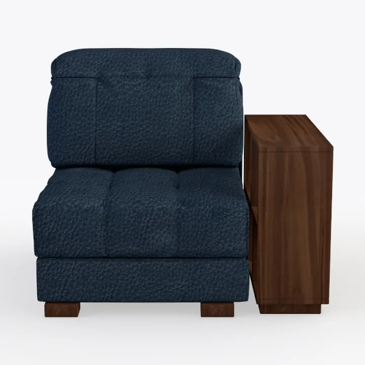 Modular Armless Single Sofa Chair, Upholstered Sec