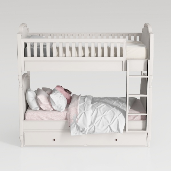 Angel Line Brandon Twin Over Twin Bunk Bed, White