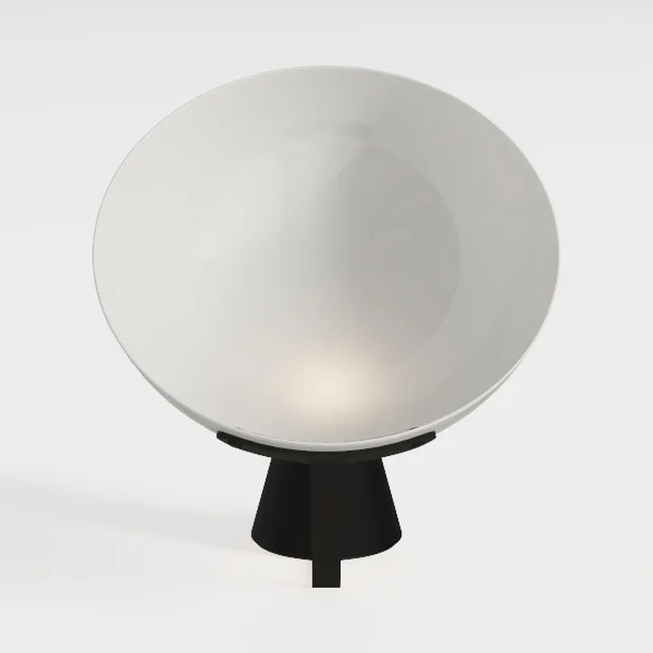 Minimalist Black Metal White Glass Table Lamp 3D Model