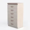 Minimalist Solid Wood Dresser With Contrasting Metal Hardware 3D Model Left 45 Degree View