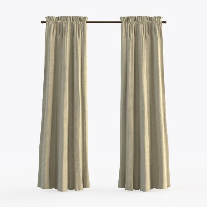 Brown Linen Full Blackout Curtains for Bedroom 