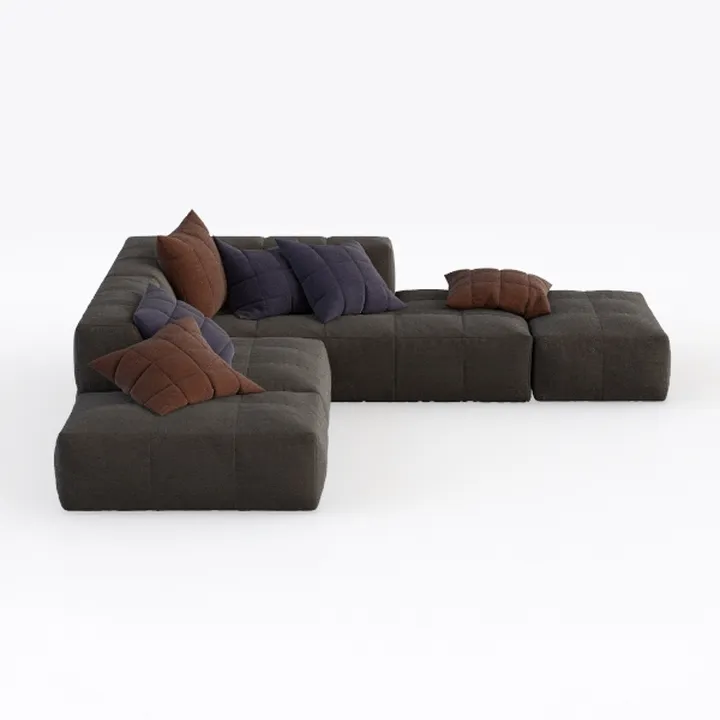 Modern Couch with Deep Seat, Modular Sectional