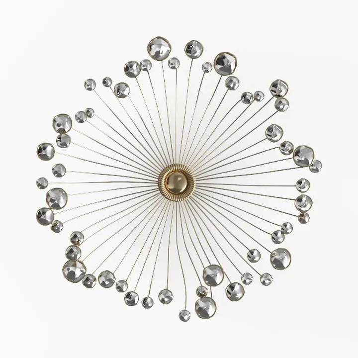 Modern Glam Metal Crystal Wall Art Decor 3D Model