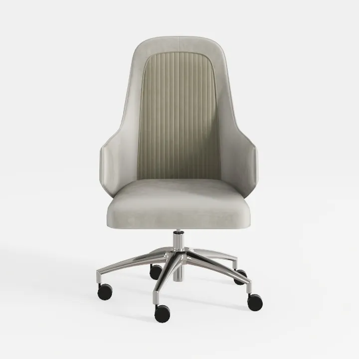 Modern Velvet Upholstered Adjustable Office Armchair 3D Model
