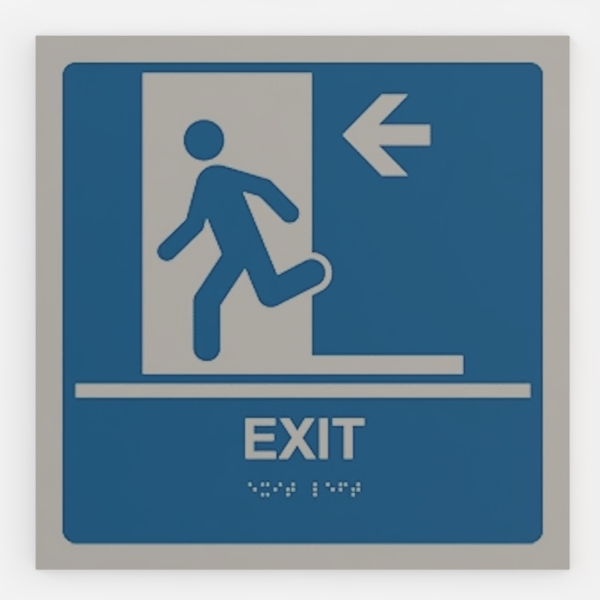 ADA Exit Left Braille Sign RRE